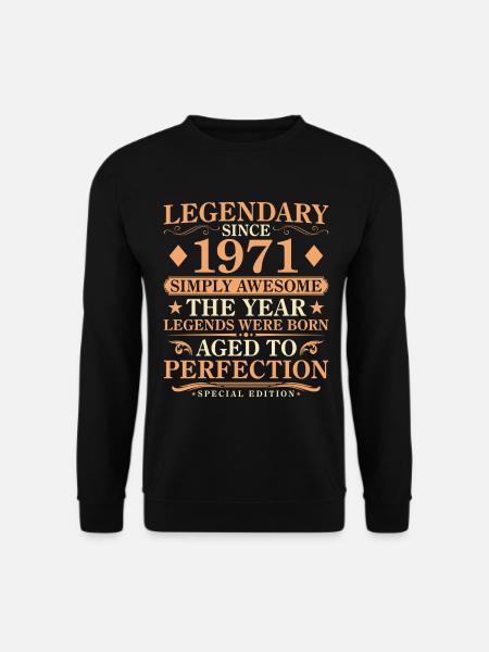 Jahrgang 1971 geboren - Vintage 55. Geburtstag - Unisex Pullover - Schwarz