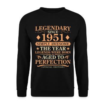 Vintage 1951 Born - Vintage 75th Birthday - Unisex Sweatshirt - black - Front - Alina (178cm) & Michal (187cm)