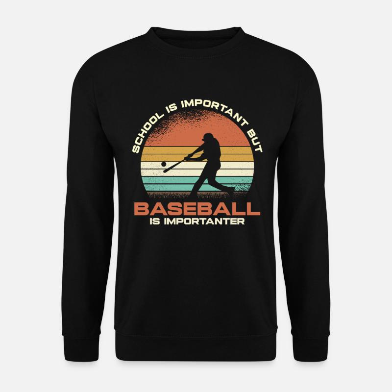 Retro Baseball Humor Sunset - Unisex Sweatshirt - black