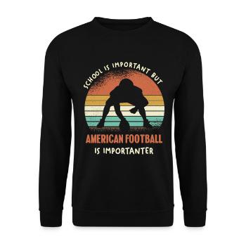Retro Football Kontrast - Unisex Pullover - Schwarz - Vorne - Alina (178cm) & Michal (187cm)