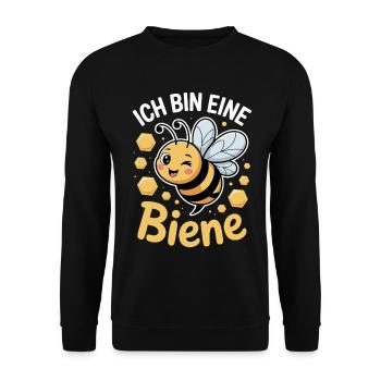 Ich Bin Eine Biene Faschingskostüm - Unisex Pullover - Schwarz - Vorne - Alina (178cm) & Michal (187cm)