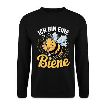 Ich Bin Eine Biene Faschingskostüm - Unisex Pullover - Schwarz - Vorne - Alina (178cm) & Michal (187cm)