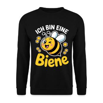Ich Bin Eine Biene Faschingskostüm - Unisex Pullover - Schwarz - Vorne - Alina (178cm) & Michal (187cm)