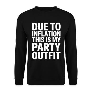 Inflation Party Outfit Saying - Unisex Sweatshirt - black - Front - Alina (178cm) & Michal (187cm)