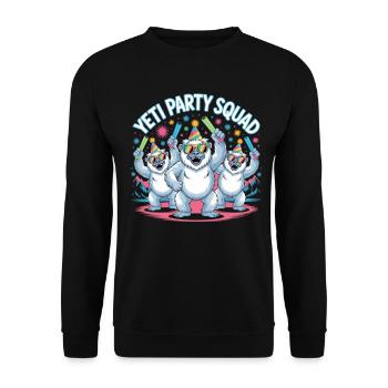 Yeti Party Squad – Lustiges Winter Partyshirt - Unisex Pullover - Schwarz - Vorne - Alina (178cm) & Michal (187cm)