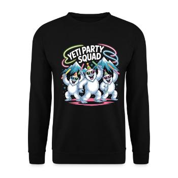 Yeti Party Squad – Lustiges Winter Partyshirt - Unisex Pullover - Schwarz - Vorne - Alina (178cm) & Michal (187cm)