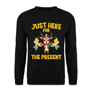 Santa Claus and Reindeer Design for XMAS Fans - Unisex Sweatshirt - black - Front - Alina (178cm) & Michal (187cm)