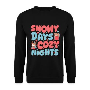 Tenue de renne idée cadeau parfaite - Sweat-shirt Unisexe - noir - Devant - Alina (178cm) & Michal (187cm)