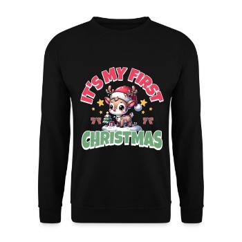Conception de rennes pour Noël et l’hiver - Sweat-shirt Unisexe - noir - Devant - Alina (178cm) & Michal (187cm)