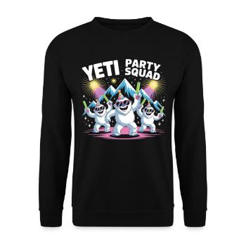 Yeti Party Squad – Lustiges Winter Partyshirt - Unisex Pullover - Schwarz - Vorne - Alina (178cm) & Michal (187cm)