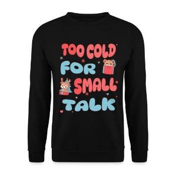 Lustiges Rentier Outfit für Weihnachtsfeier - Unisex Pullover - Schwarz - Vorne - Alina (178cm) & Michal (187cm)