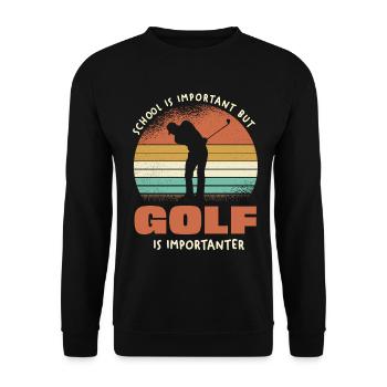 Le golf est plus important que le rétro scolaire - Sweat-shirt Unisexe - noir - Devant - Alina (178cm) & Michal (187cm)