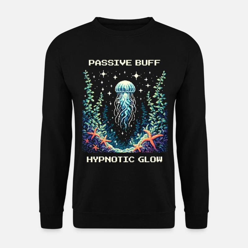Passive Stärkung : Hypnotischer Glow | Quallen - Unisex Sweatshirt - black