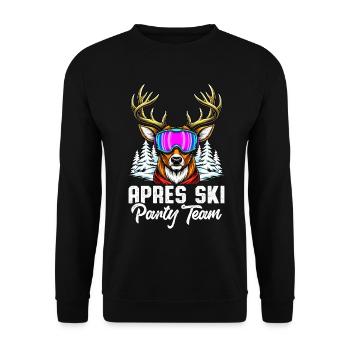 Apres Ski Party Team - Unisex Pullover - Schwarz - Vorne - Alina (178cm) & Michal (187cm)