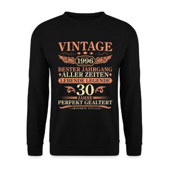 Millésime 1996 Vintage Born - 30ème anniversaire - Sweat-shirt Unisexe - noir - Devant - Alina (178cm) & Michal (187cm)