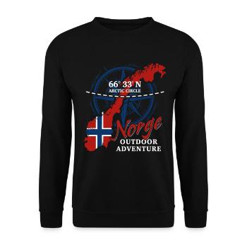 Arctic Circle Norge - Norway Vacation Nature Gift - Unisex Sweatshirt - black - Front - Alina (178cm) & Michal (187cm)