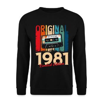 Cassette du 44e anniversaire, octobre 1981 - Sweat-shirt Unisexe - noir - Devant - Alina (178cm) & Michal (187cm)