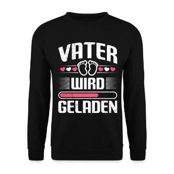 FUTURE FATHER IS INVITED Fatherhood Funny - Unisex Sweatshirt - black - Front - Alina (178cm) & Michal (187cm)