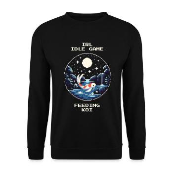 IRL Idle Game: Feeding Koi | Garden pond - Unisex Sweatshirt - black - Front - Alina (178cm) & Michal (187cm)