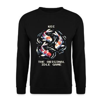 Koi : le jeu d’inactivité original | Jardin Étang Zen - Sweat-shirt Unisexe - noir - Devant - Alina (178cm) & Michal (187cm)