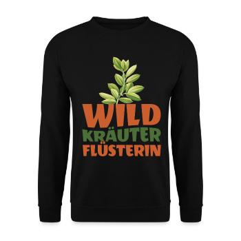 Magisches Kräuter-Design Hexen Pflanzenliebhaber - Unisex Pullover - Schwarz - Vorne - Alina (178cm) & Michal (187cm)