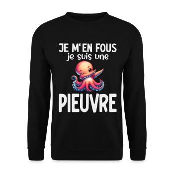 Octopus Dabbing Sea Humor and Cute Design - Unisex Sweatshirt - black - Front - Alina (178cm) & Michal (187cm)