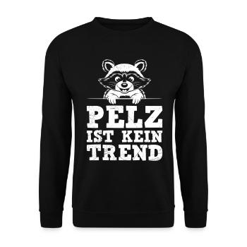 Bien-être animal LA FOURRURE N’EST PAS UNE TENDANCE Drôle - Sweat-shirt Unisexe - noir - Devant - Alina (178cm) & Michal (187cm)