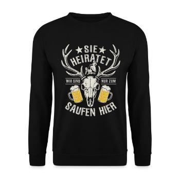 Bachelorette Party - She's getting married - Unisex Sweatshirt - black - Front - Alina (178cm) & Michal (187cm)