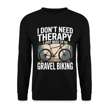 Slogan du vélo de gravier – une thérapie ? Mieux faire du vélo ! - Sweat-shirt Unisexe - noir - Devant - Alina (178cm) & Michal (187cm)