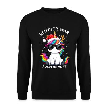 Renne a été vendu Licorne Noël - Sweat-shirt Unisexe - noir - Devant - Alina (178cm) & Michal (187cm)