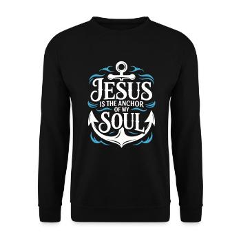 Jesus Is the Anchor of My Soul - Unisex Sweatshirt - black - Front - Alina (178cm) & Michal (187cm)