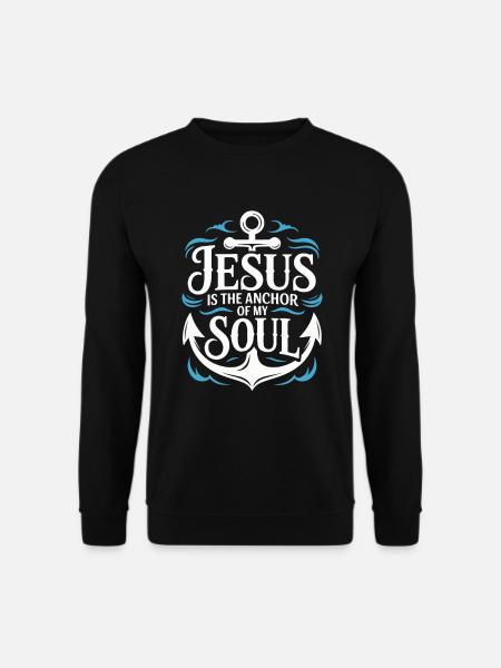 Jesus ist der Anker meiner Seele - Unisex Pullover - Schwarz