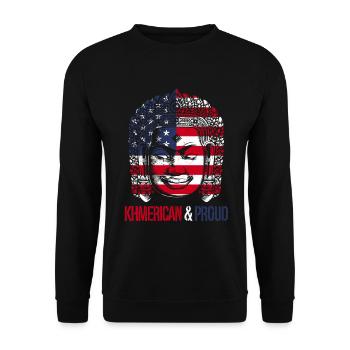 Cambodge Cambodgien, Khmérican & Fier - Sweat-shirt Unisexe - noir - Devant - Alina (178cm) & Michal (187cm)