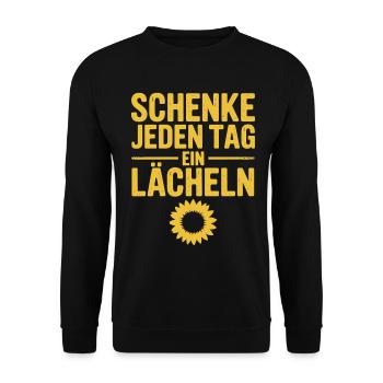 Give a smile every day with sunflower - Unisex Sweatshirt - black - Front - Alina (178cm) & Michal (187cm)