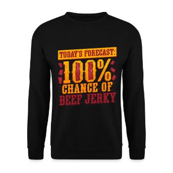 Beef Jerky Dried Meat Biltong Pemmican - Unisex Sweatshirt - black - Front - Alina (178cm) & Michal (187cm)