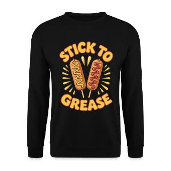 Stay with Fat Corn Dogs Foodie Fat Food - Unisex Sweatshirt - black - Front - Alina (178cm) & Michal (187cm)