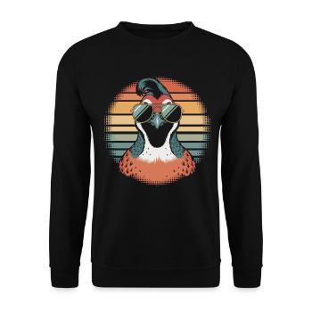 Caille qui murmure à l’oreille - Sweat-shirt Unisexe - noir - Devant - Alina (178cm) & Michal (187cm)