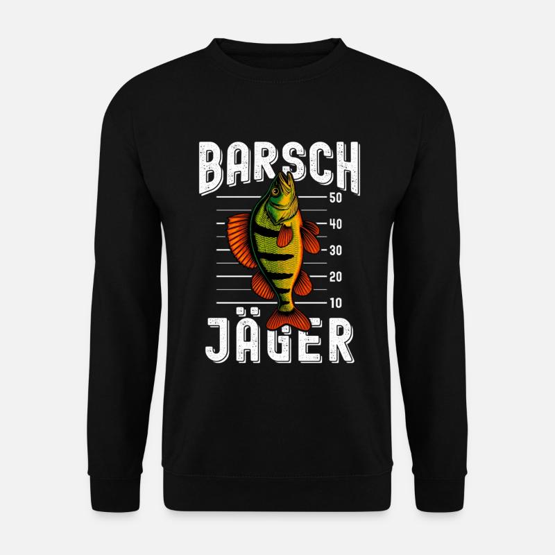 Barsch Jäger Barschangler Barsch Flussbarsch Angel - Unisex Pullover - Schwarz