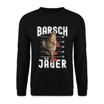 Perche Chasseur Perche Pêche Perche Pêche Perche - Sweat-shirt Unisexe - noir - Devant - Alina (178cm) & Michal (187cm)
