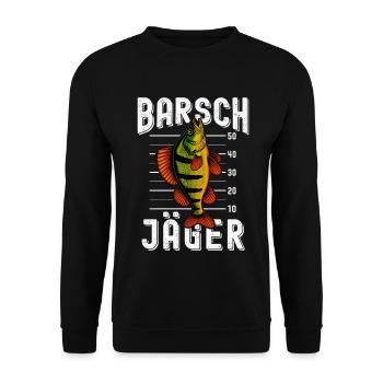 Perche Perche de chasseur Perche Perche Perche de pêche Perche - Sweat-shirt Unisexe - noir - Devant - Alina (178cm) & Michal (187cm)