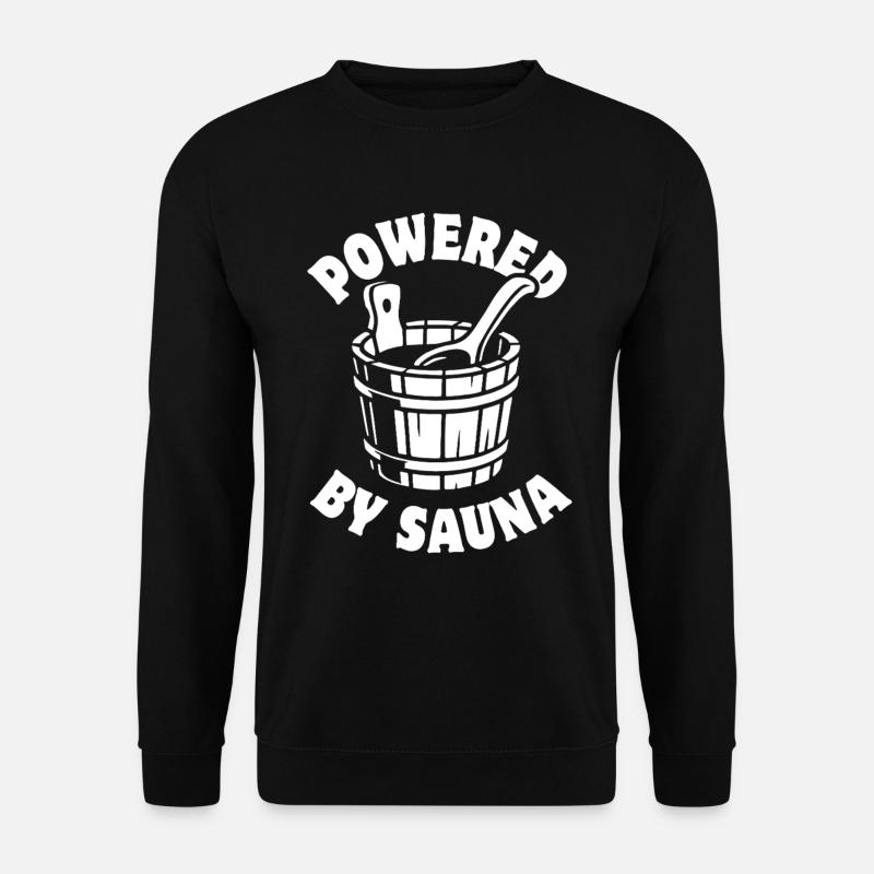 Powered by Sauna - Saunieren - Spruch - Unisex Sweatshirt - black