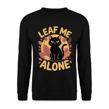 Cat Autumn Funny Leave Me Alone - Unisex Sweatshirt - black - Front - Alina (178cm) & Michal (187cm)