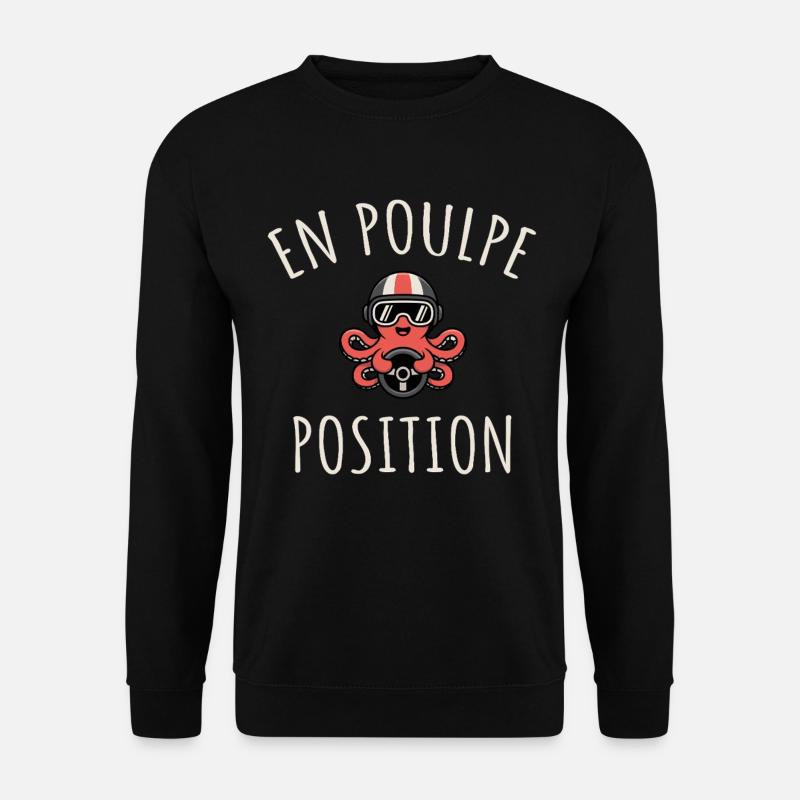 In octopus position Funny pun - Unisex Sweatshirt - black