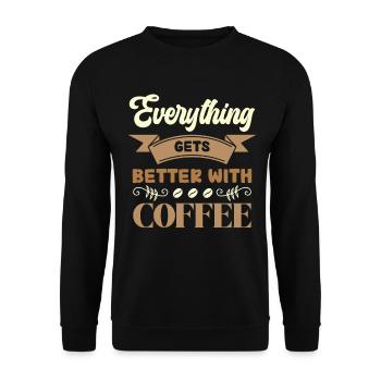 Le café rend tout meilleur - Sweat-shirt Unisexe - noir - Devant - Alina (178cm) & Michal (187cm)