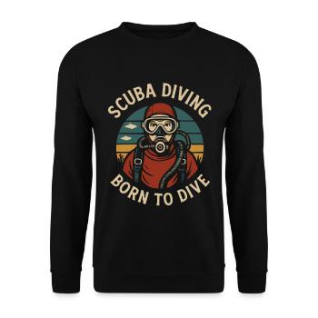Born to Dive Diver Shirt Diving Design - Unisex Sweatshirt - black - Front - Alina (178cm) & Michal (187cm)