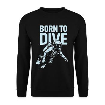 Born to Dive Diver Shirt - Unisex Sweatshirt - black - Front - Alina (178cm) & Michal (187cm)