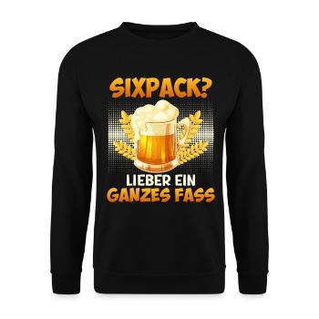 Paternité SIX-PACK RATHER UN BARIL ENTIER Drôle - Sweat-shirt Unisexe - noir - Devant - Alina (178cm) & Michal (187cm)