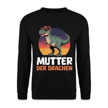 Werdende Mama MUTTER DER DRACHEN Lustiges - Unisex Sweatshirt - black - Front - Alina (178cm) & Michal (187cm)