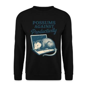 Opossums contre la productivité T-shirt mème drôle - Sweat-shirt Unisexe - noir - Devant - Alina (178cm) & Michal (187cm)