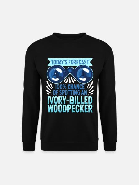 Elfenbein Specht Vogelbeobachter - Unisex Pullover - Schwarz
